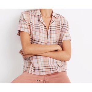Madewell Park Popover Shirt in Plaid Size XL